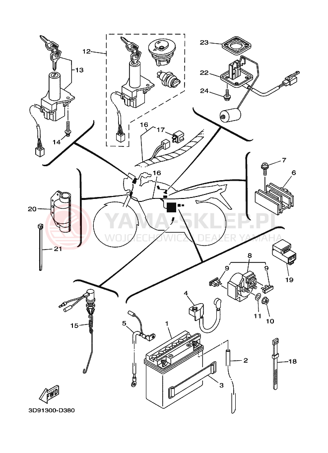 Schemat "układ elektryczny" do Yamaha YBR125ED