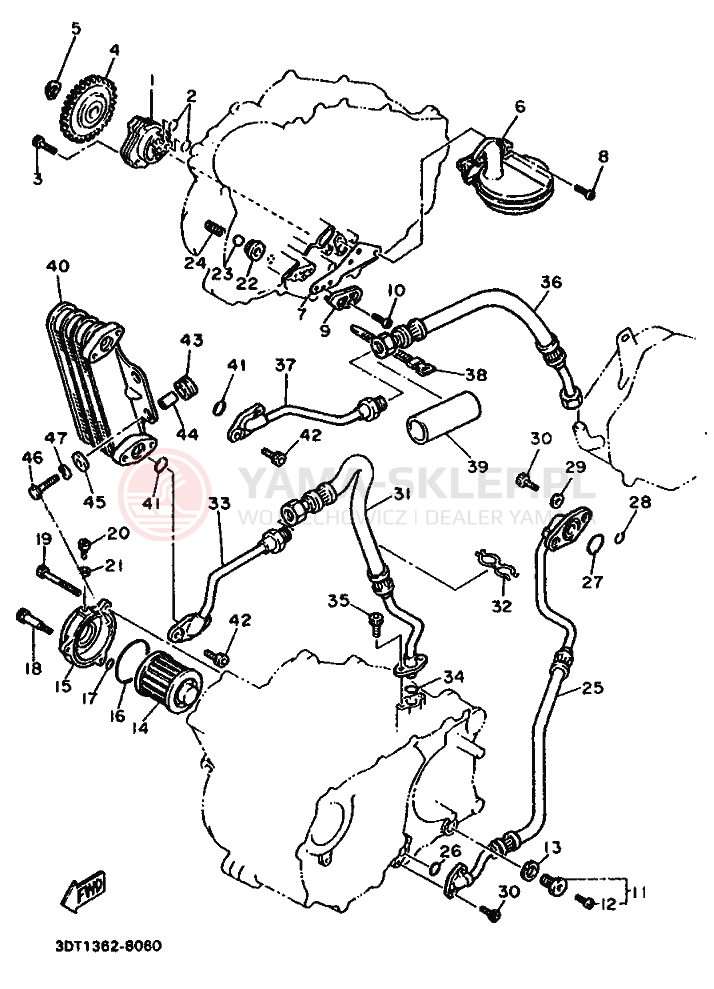 Schemat "Pompa olejowa" do Yamaha XT500Z
