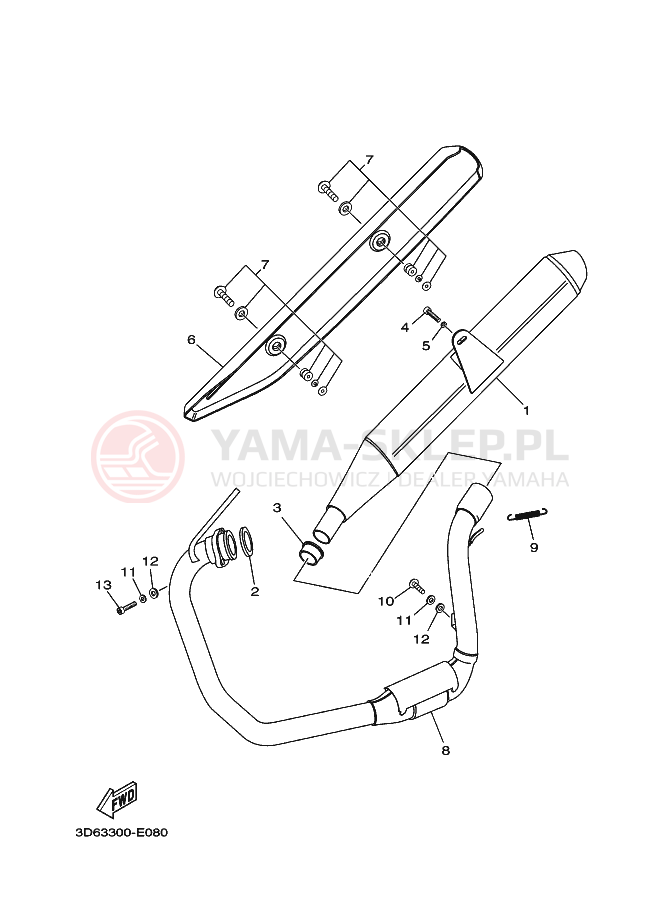 Schemat "Wydech końcowy" do Yamaha XT125R