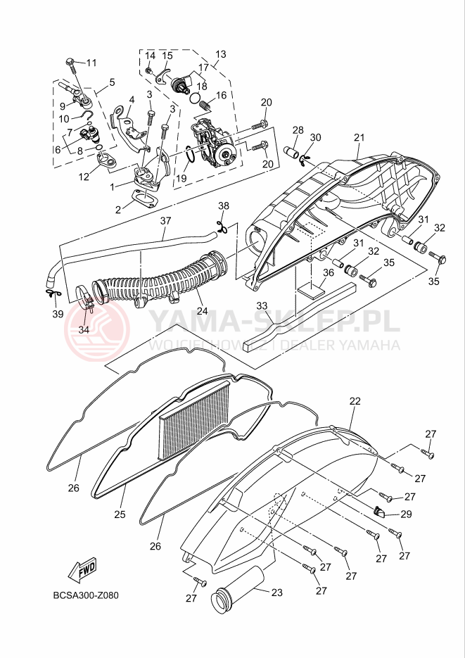 Schemat "Wtrysk paliwa" do Yamaha TRICITY 125