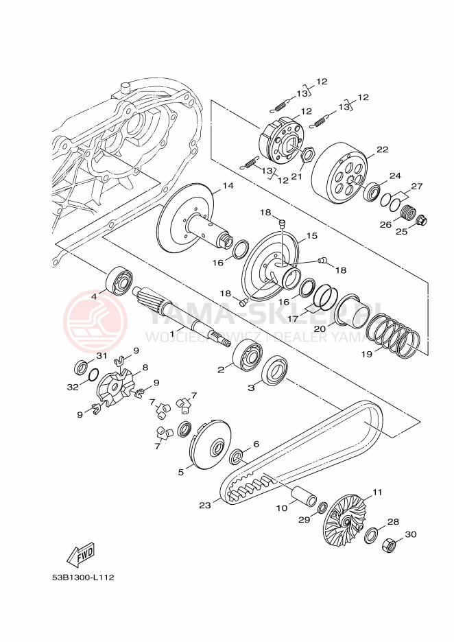 Schemat "sprzęgło" do Yamaha XENTER 125