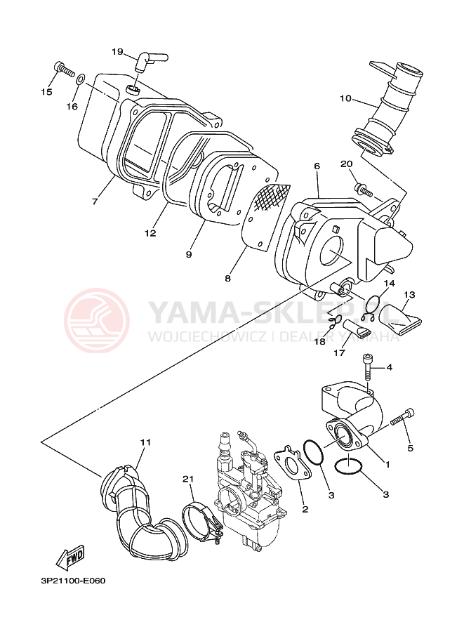 Schemat "Wtrysk paliwa" do Yamaha TT-R90