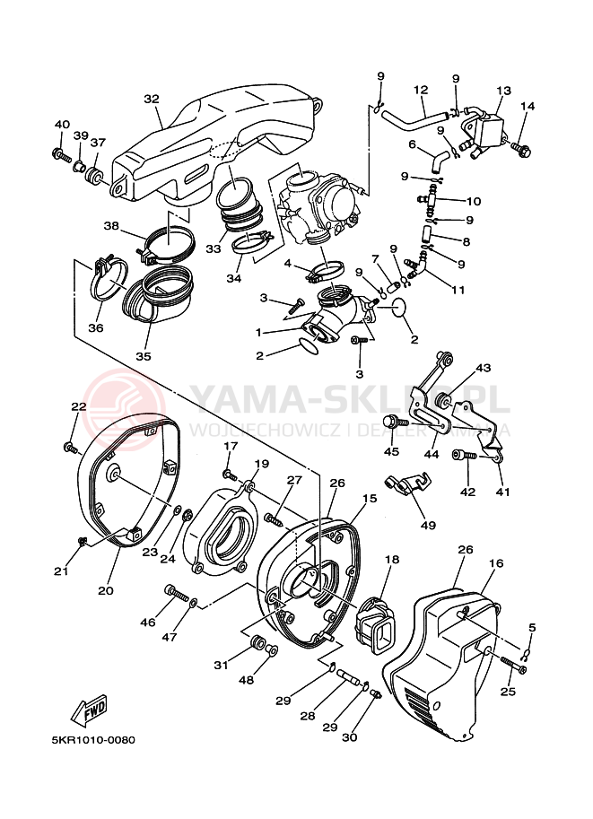 Schemat "Wtrysk paliwa" do Yamaha XVS250