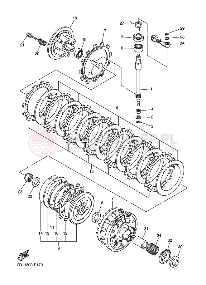 Schemat "sprzęgło" do Yamaha FZ1-S FAZER