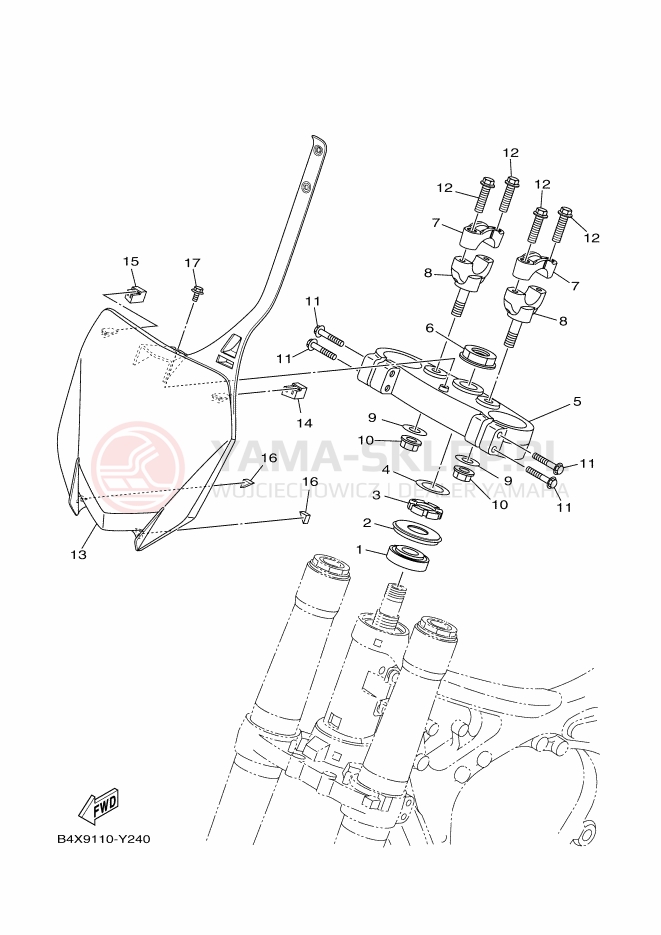 Schemat "Półki zawieszenia" do Yamaha YZ250