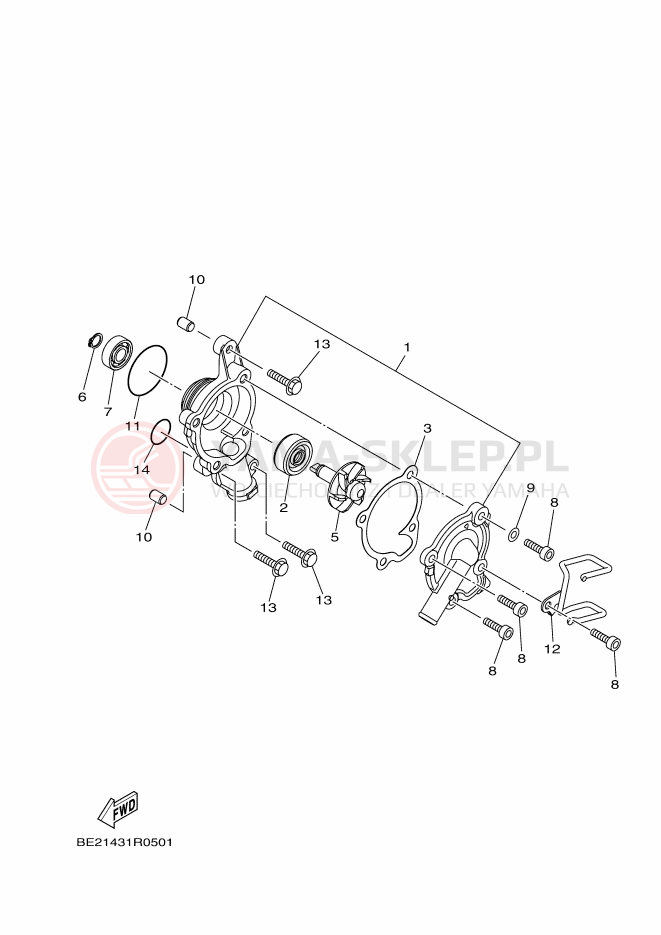 Schemat "Pompa wody" do Yamaha TRICITY 155