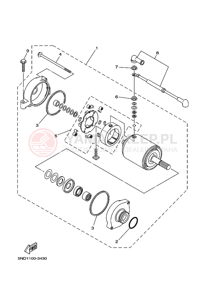 Schemat "rozrusznik" do Yamaha KODIAK 4WD