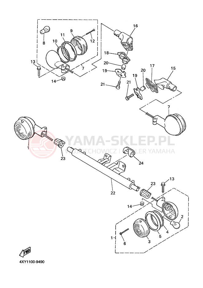 Schemat "kierunkowskazy" do Yamaha XVZ13TF ROYALSTAR VENTURE