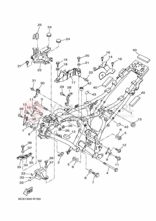 Schemat "rama" do Yamaha TRACER 700