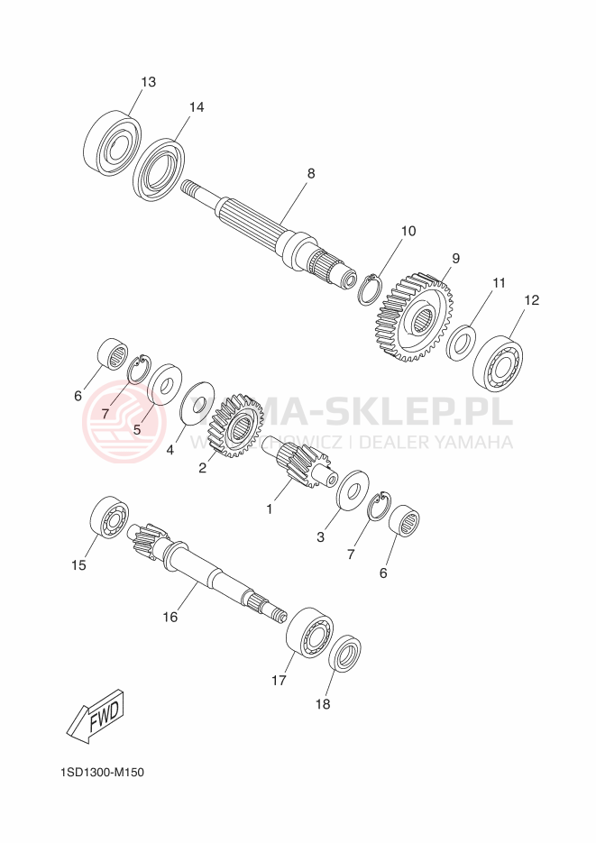 Schemat "Skrzynia biegów " do Yamaha XMAX 400 ABS