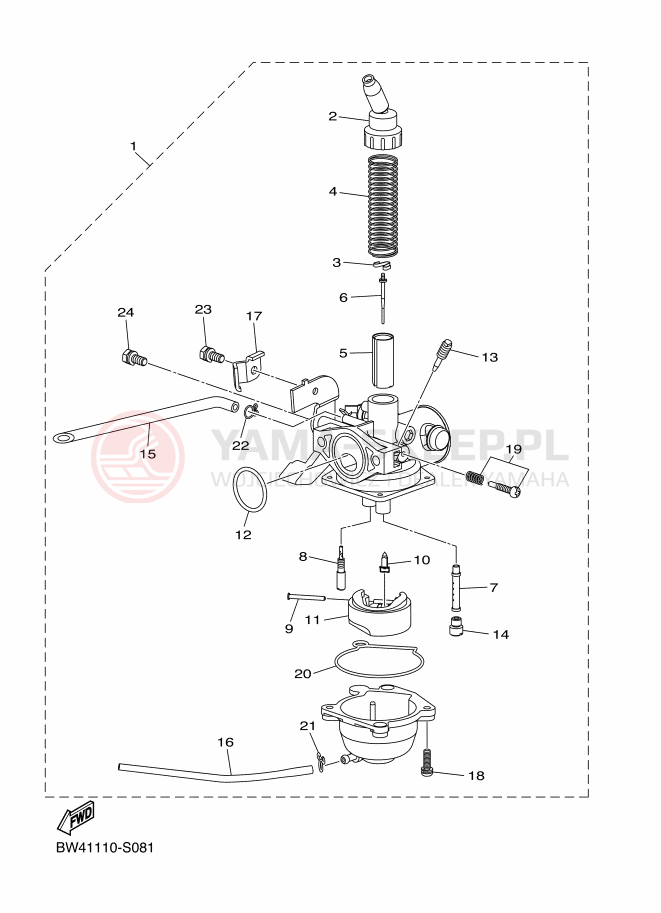 Schemat "Gaźnik" do Yamaha YFZ50