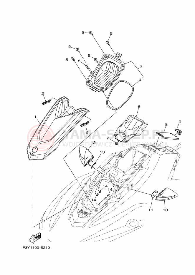 Schemat "ENGINE HATCH" do Yamaha EX SPORT