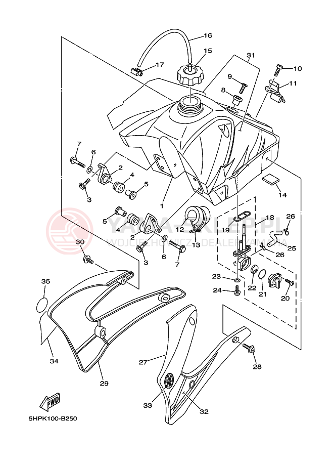 Schemat "zbiornik paliwa" do Yamaha TT-R125E