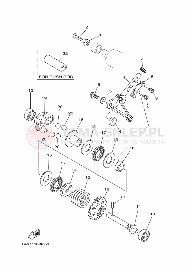 Schemat "Dźwignia zmiany biegów" do Yamaha YZ125