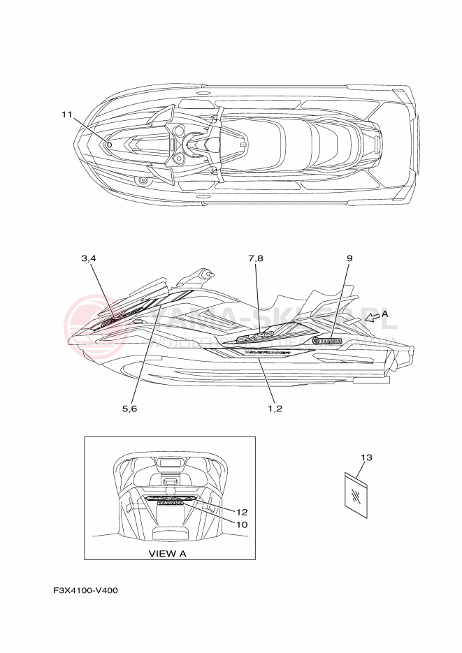 Schemat "Naklejki" do Yamaha FX CRUISER SVHO