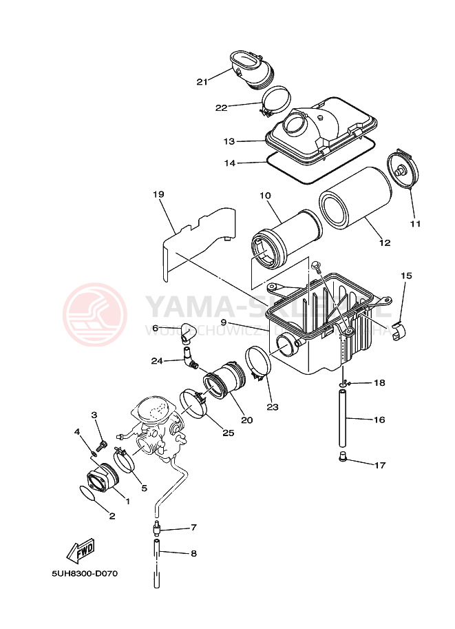 Schemat "Wtrysk paliwa" do Yamaha GRIZZLY 350