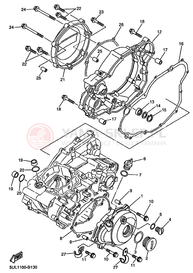 Schemat "Pokrywa silnika" do Yamaha YZ250F