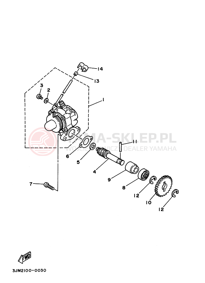 Schemat "Pompa olejowa" do Yamaha BLASTER