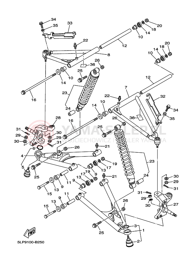 Schemat "Koło przód" do Yamaha YFM660RR