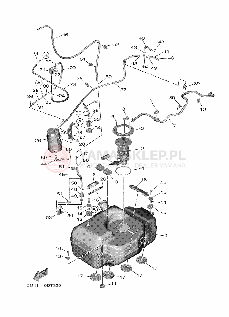 Schemat "zbiornik paliwa" do Yamaha X2 R-SPEC SE