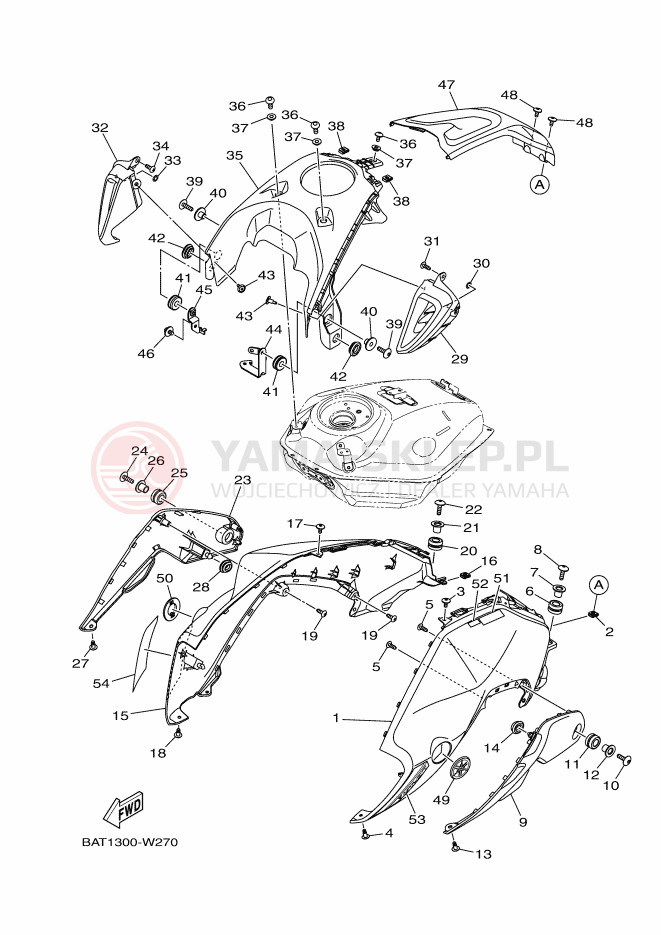 Schemat "zbiornik paliwa" do Yamaha MT-07