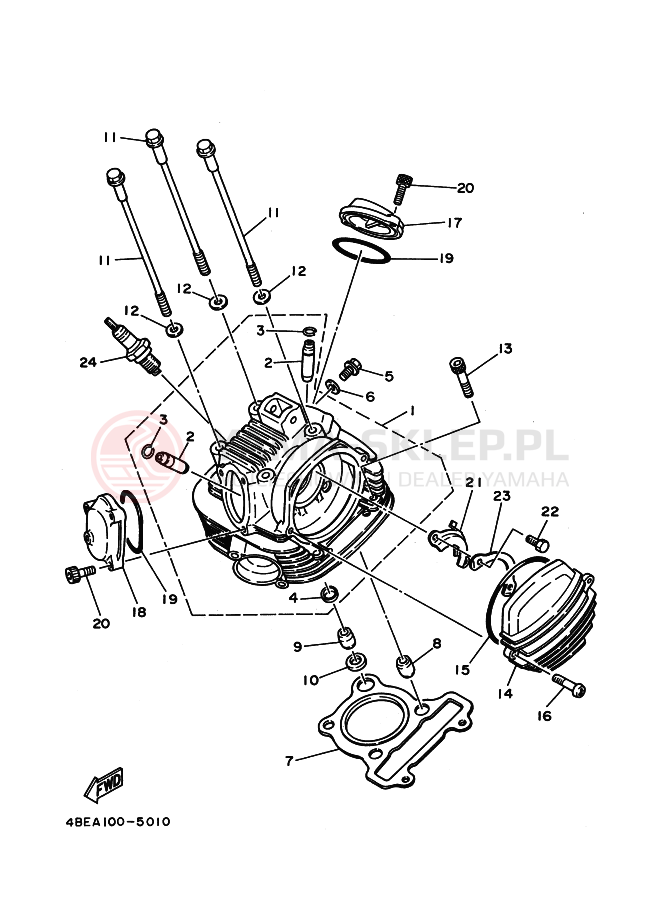 Schemat "głowica" do Yamaha ST225 BRONCO