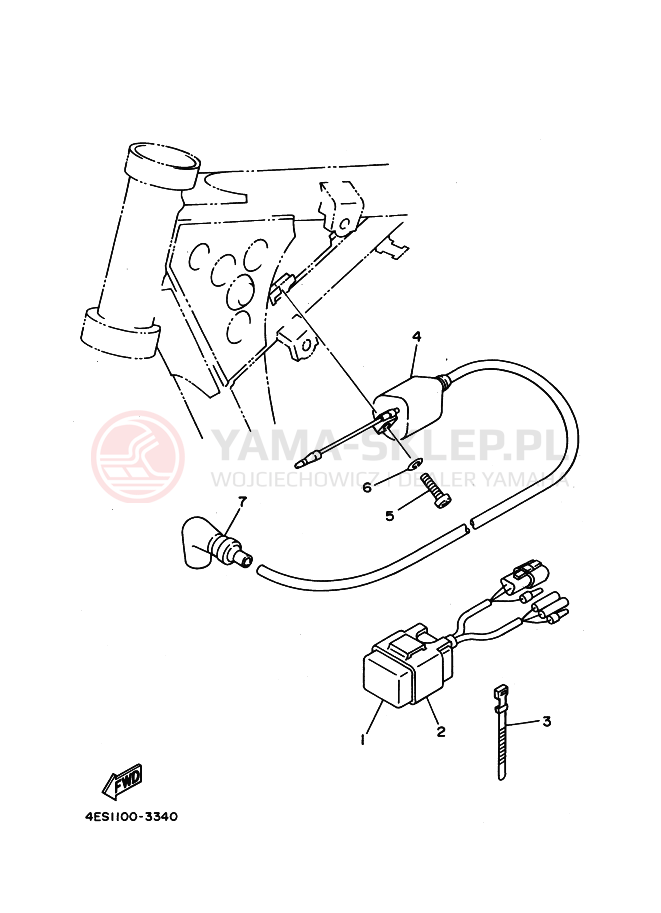 Schemat "układ elektryczny" do Yamaha YZ80