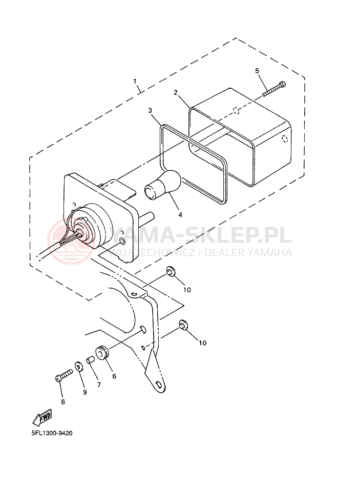 Schemat "Oświetlenie tył" do Yamaha YZF-R7 R7