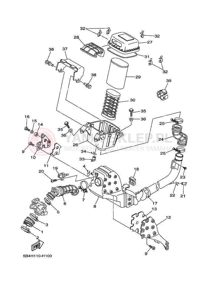 Schemat "Wtrysk paliwa" do Yamaha RHINO 700 FI