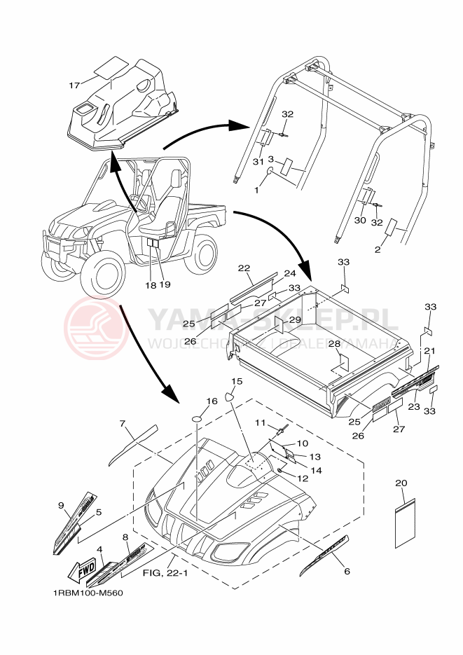 Schemat "naklejki" do Yamaha YXR700F
