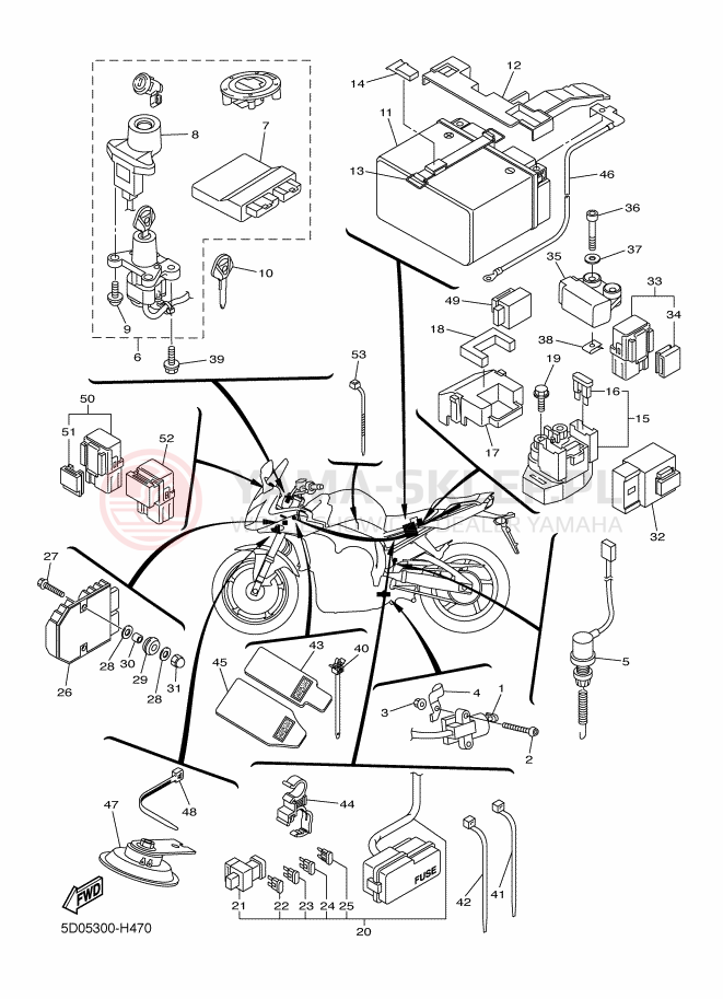 Schemat "układ elektryczny" do Yamaha FAZER