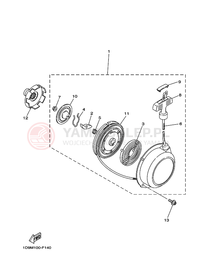 Schemat "Cięgno do odpalania" do Yamaha GRIZZLY 450 EPS