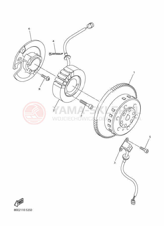 Schemat "prądnica" do Yamaha VK540V
