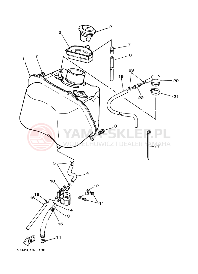 Schemat "zbiornik paliwa" do Yamaha YL50