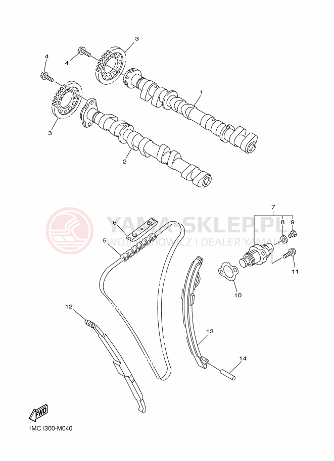 Schemat "Wałek rozrządu" do Yamaha FJR1300AE