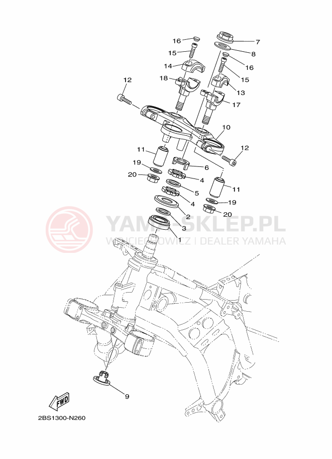 Schemat "Półki zawieszenia" do Yamaha XT1200Z