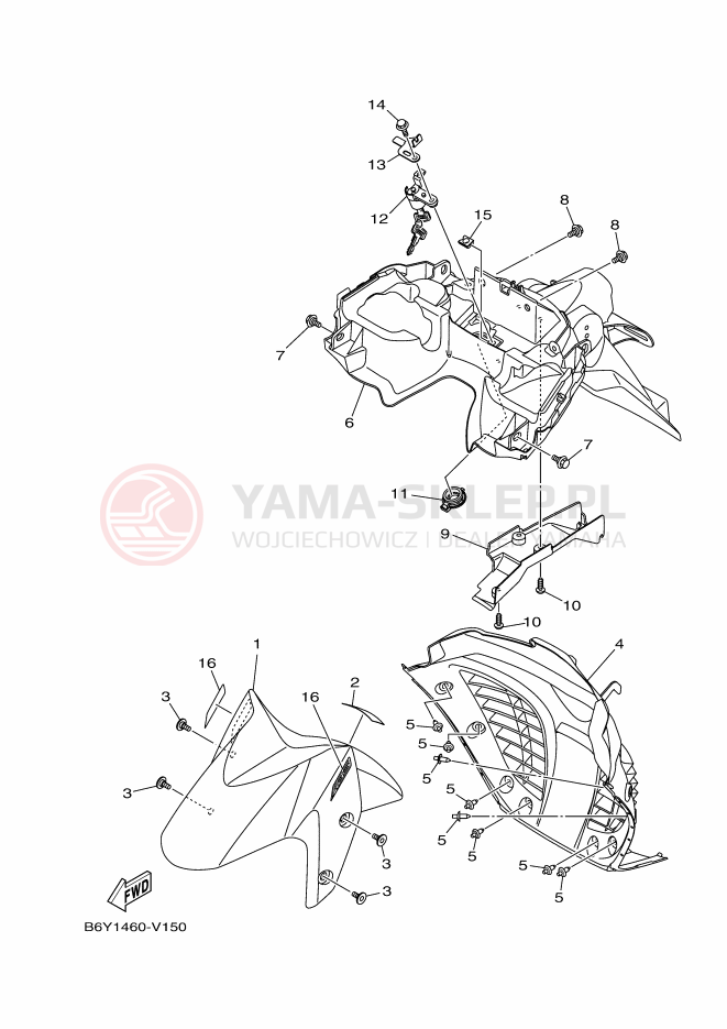 Schemat "błotnik" do Yamaha NMAX 125