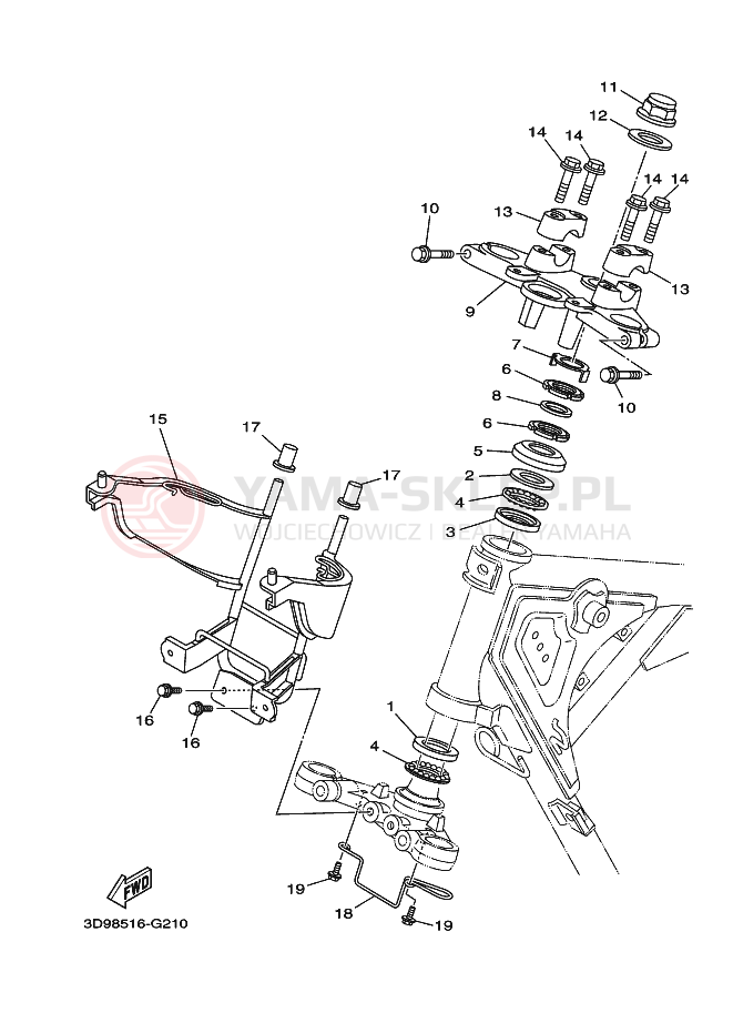 Schemat "Półki zawieszenia" do Yamaha YBR125ESD
