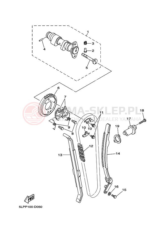 Schemat "Wałek rozrządu" do Yamaha YFM660RT