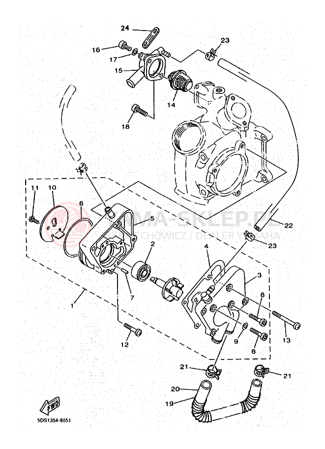 Schemat "POMPA WODY" do Yamaha SKYLINER
