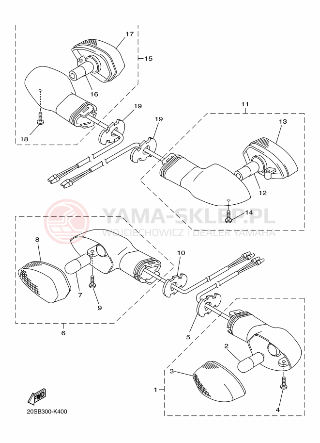 Schemat "kierunkowskazy" do Yamaha XJ6N