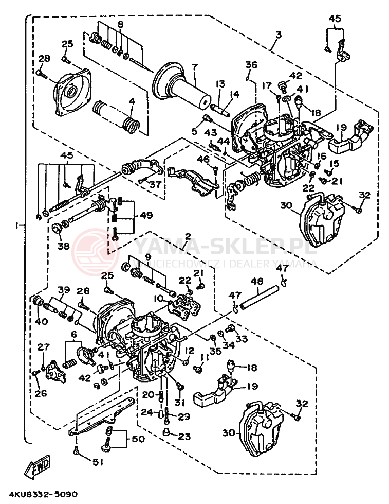 Schemat "Gaźnik" do Yamaha XV535S VIRAGO