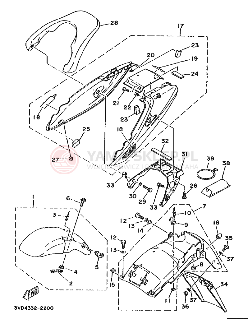 Schemat "błotnik" do Yamaha TDM850