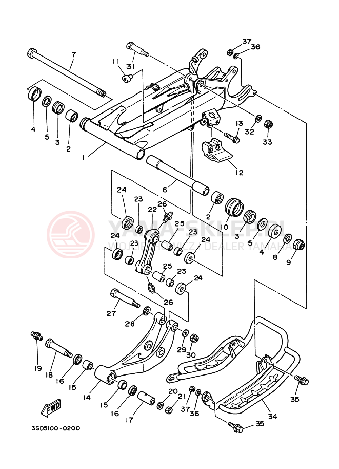 Schemat "wahacz" do Yamaha WARRIOR