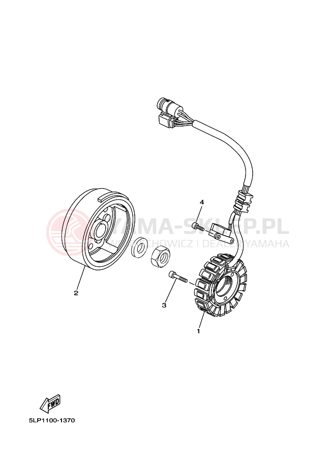 Schemat "prądnica" do Yamaha YFM660RR