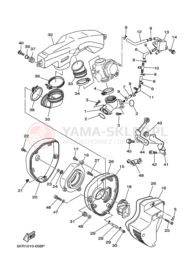 Schemat "Wtrysk paliwa" do Yamaha XVS250 DRAGSTAR