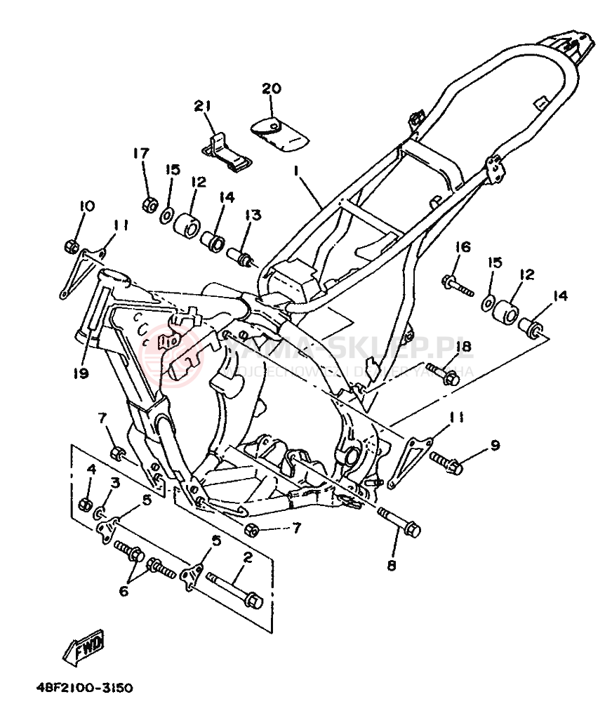 Schemat "rama" do Yamaha WR200R