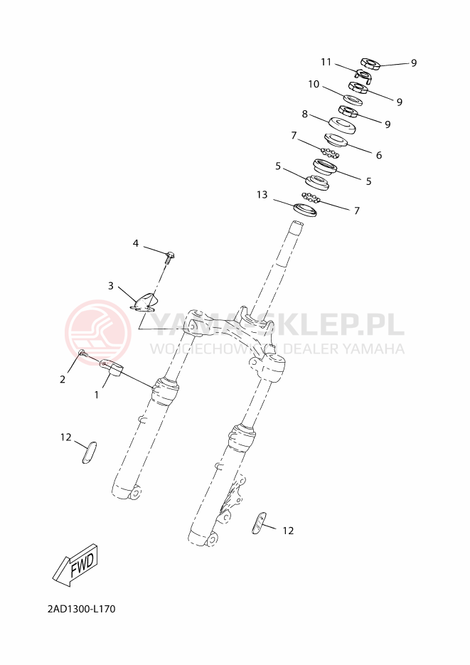 Schemat "Półki zawieszenia" do Yamaha JOG R