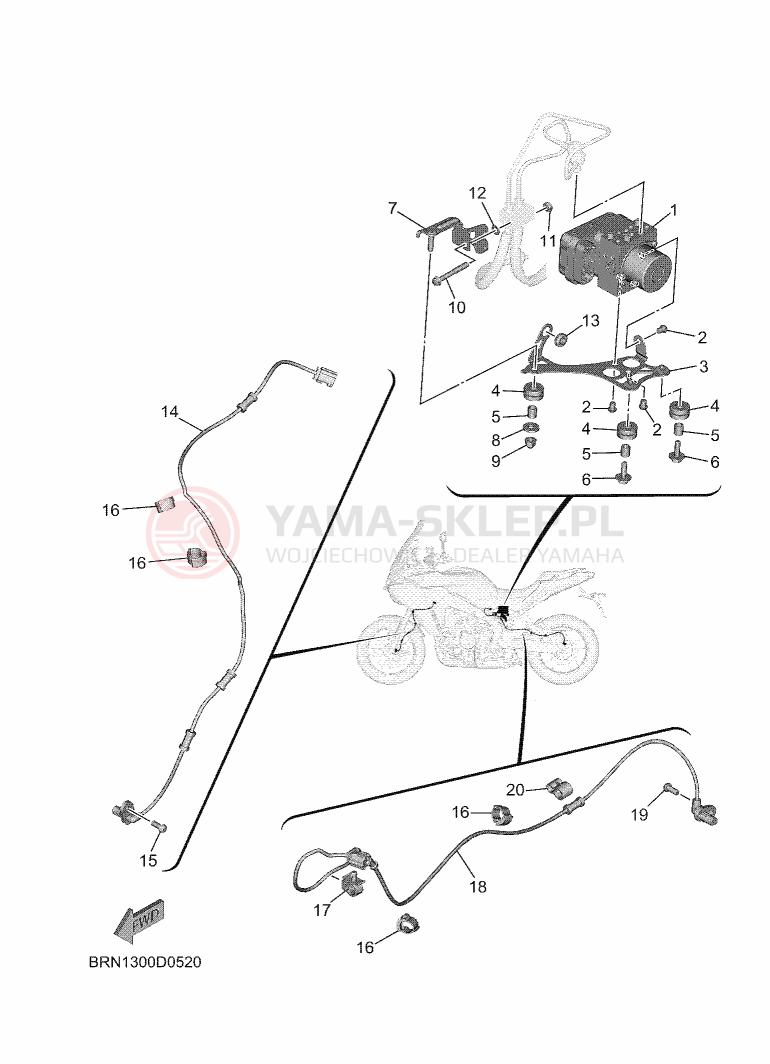 Schemat "SPRZĘT ELEKTRYCZNY 3" do Yamaha TRACER 9