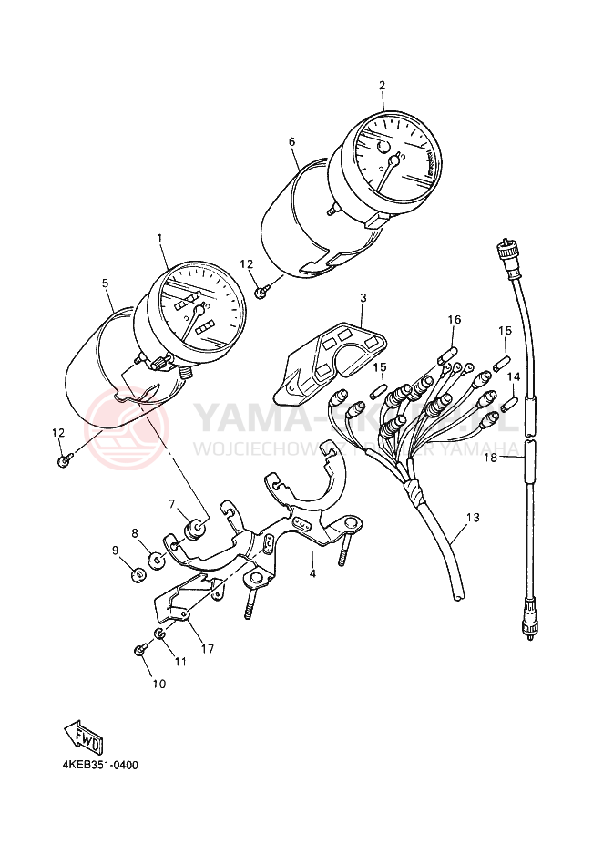 Schemat "licznik" do Yamaha XJ600N